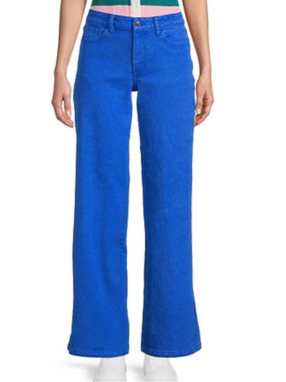 Copper Key high Waist Wide leg fryed hem Jeans in Bright Blue‎ Sz 5